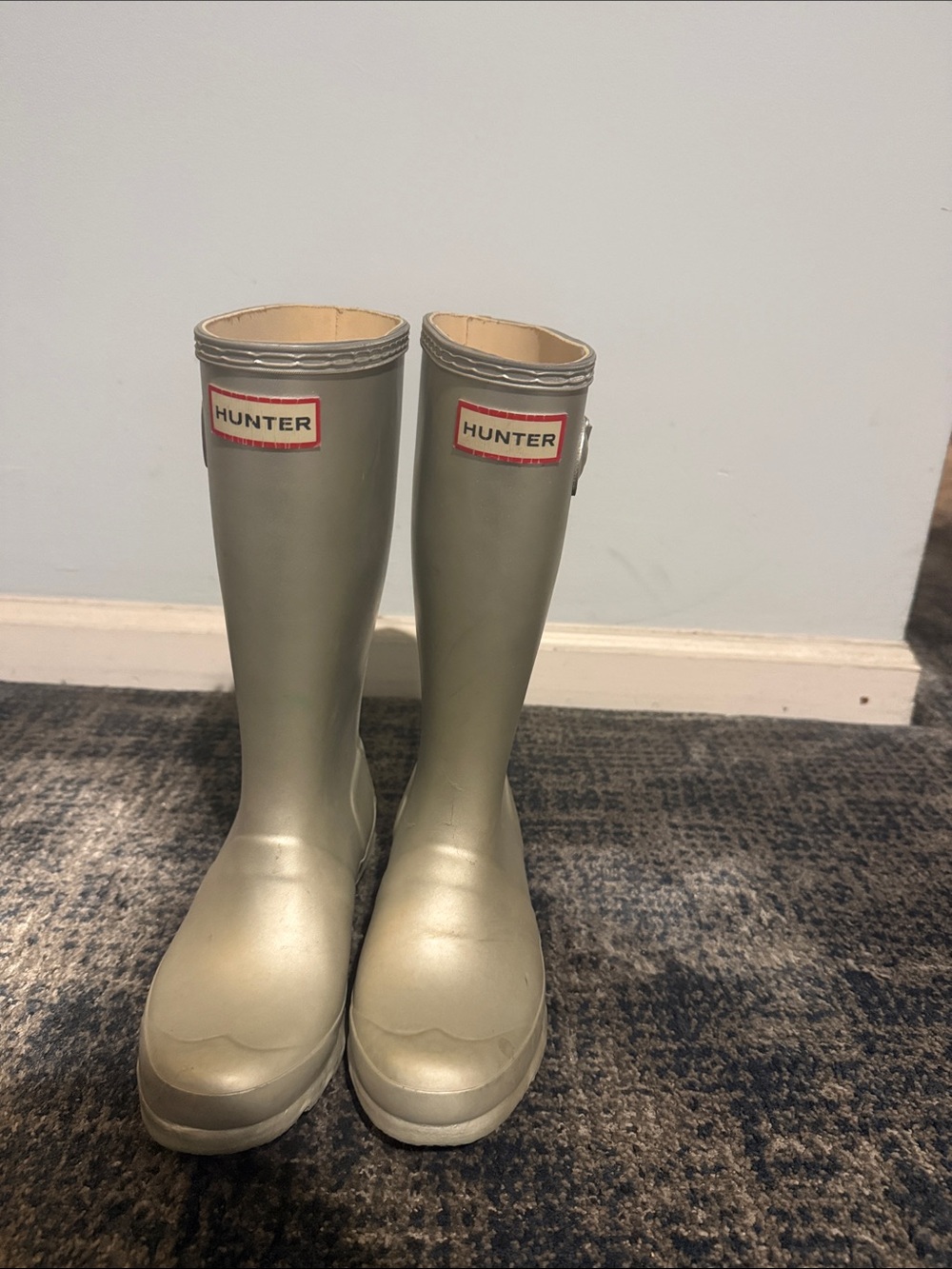 Hunter Kids Metallic Gold Tall Rain Boots